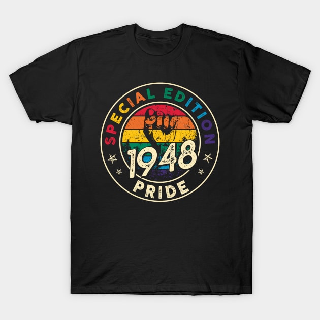 Vintage 1948 Gay Shirt Pride LGBT Gift Equality Outfit Birthday T-Shirt by thangrong743
